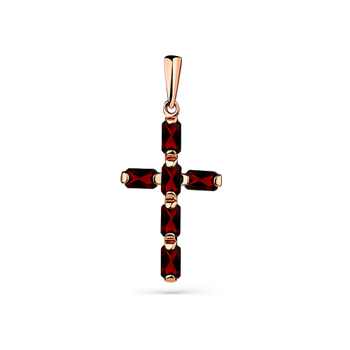 Крест, золото, гранат, 04-1-038-0300-010